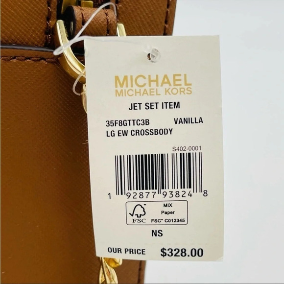 Michael Kors Large EW Crossbody Bag Vanilla Leather - Picture 13 of 13